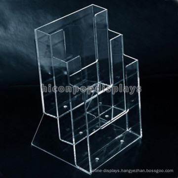 Factory Price Counter Top Transparent Acrylic Custom 3-Pocket Business Card Display Holder